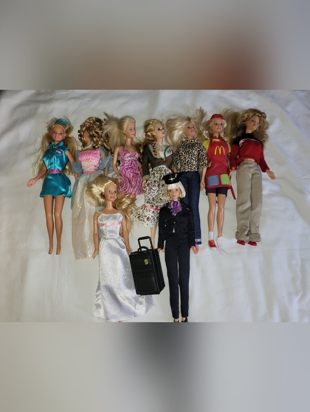 Barbie Doll Lot with Blonde Dolls in White and Black Outfits